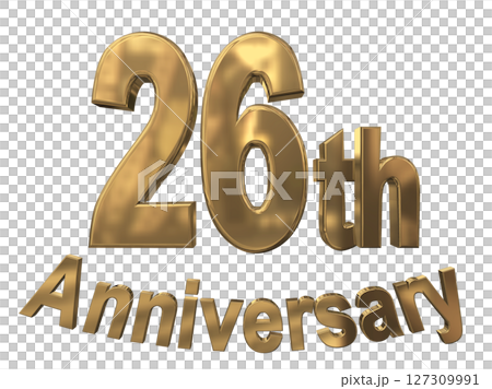 3DCG text "26th Anniversary/26th Anniversary Mark Sparkle" 3DCG text "26th Anniversary/26th Anniversary Mark Sparkle" 127309991