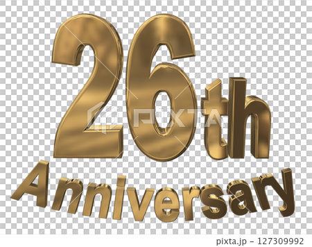 3DCG文字“26週年/26週年紀念馬克·斯帕克” 127309992