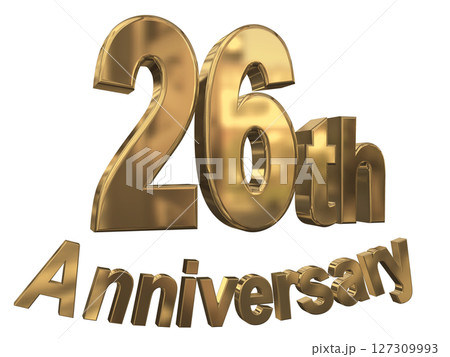 3DCG文字「26th Anniversary/26周年マークキラキラ」 127309993