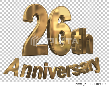 3DCG文字「26th Anniversary/26周年マークキラキラ」 127309993