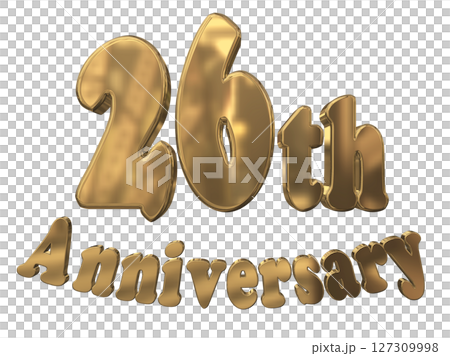 3DCG text "26th Anniversary/26th Anniversary Mark Sparkle" 127309998