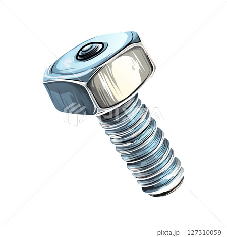 Closeup Precision Engineered Bolt Industrial Hardware Detail 127310059