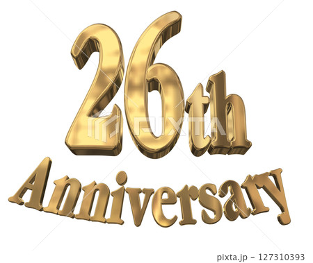 3DCG文字「26th Anniversary/26周年マークキラキラ」 127310393