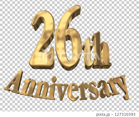 3DCG文字「26th Anniversary/26周年マークキラキラ」 127310393