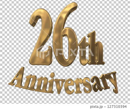 3DCG text "26th Anniversary/26th Anniversary Mark Sparkle" 127310394