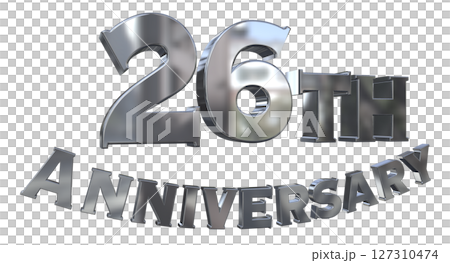 3DCG text "26th Anniversary/26th Anniversary Mark Sparkle" 127310474