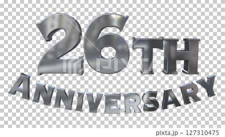 3DCG文字“26週年/26週年紀念馬克·斯帕克” 127310475