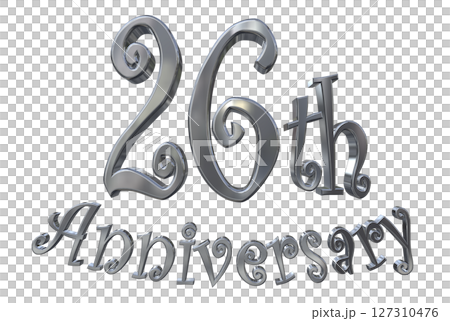 3DCG text "26th Anniversary/26th Anniversary Mark Sparkle" 127310476
