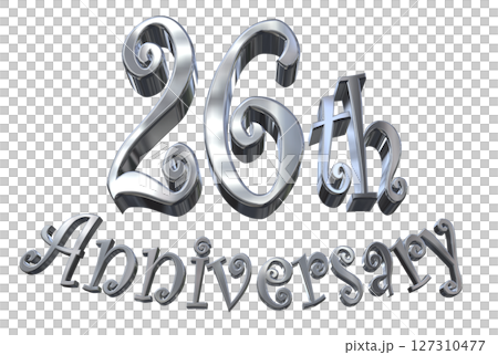 3DCG text "26th Anniversary/26th Anniversary Mark Sparkle" 127310477