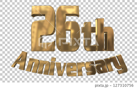 3DCG文字“26週年/26週年紀念馬克·斯帕克” 127310756