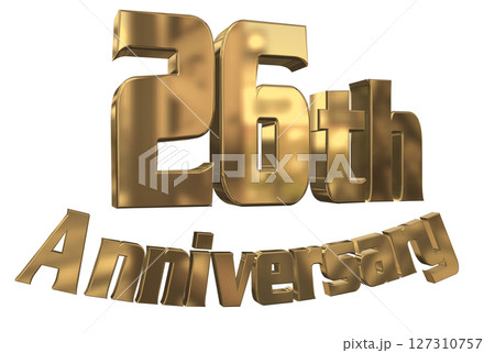 3DCG文字「26th Anniversary/26周年マークキラキラ」 127310757