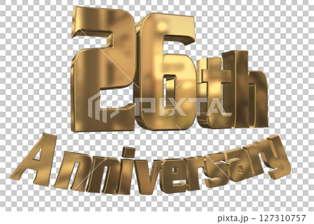 3DCG文字「26th Anniversary/26周年マークキラキラ」 127310757