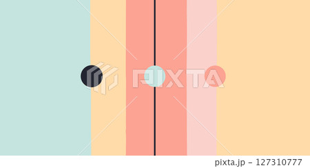 Pastel Color Block Design with Circles Abstract Background 127310777