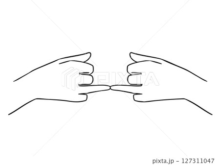 アナーミカ・ムドラのポーズ　白黒イラスト 127311047