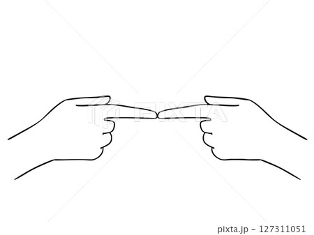 タルジャニー・ムドラのポーズ　白黒イラスト 127311051