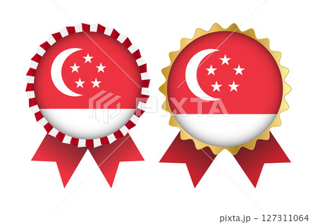 Vector Medal Set Designs of Singapore Template 127311064