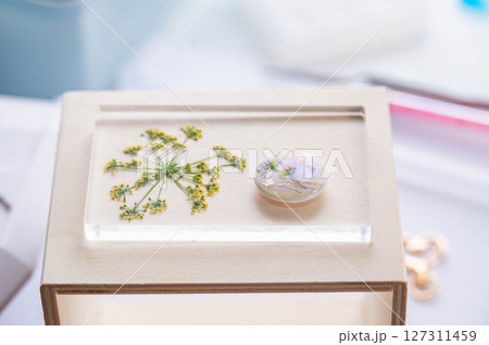 レジンで作るお花のキーホルダー 127311459