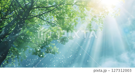 Fresh spring sky background with strong...のイラスト素材 [127312003] - PIXTA