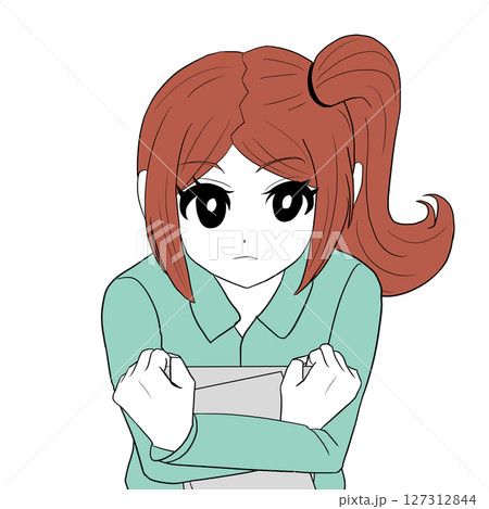 資料を抱える女の子 127312844