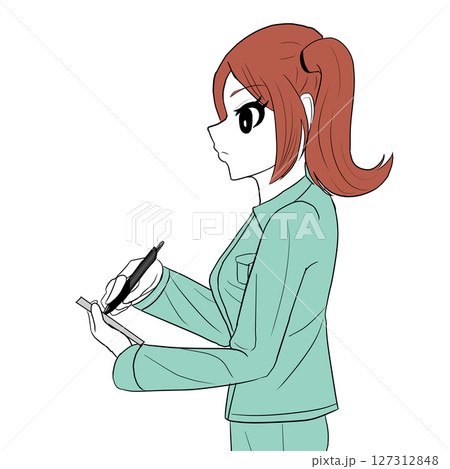 メモする女の子 127312848