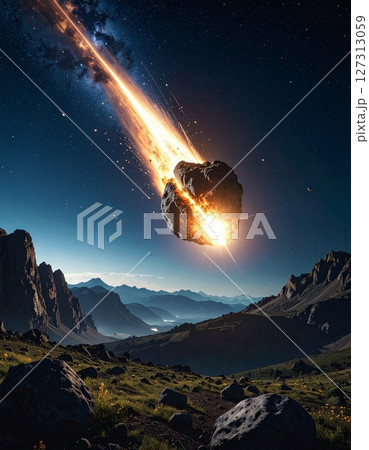 落下する隕石 落下する隕石 127313059