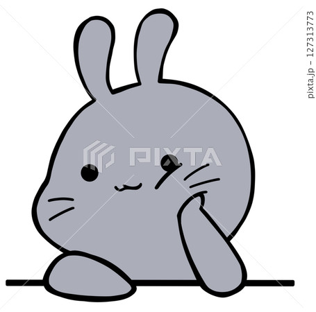 頬杖する黒うさぎのアイコン 127313773