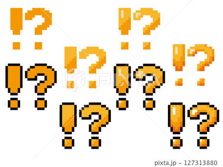!?マークのピクセルアート素材セット 127313880