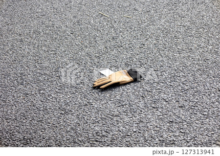 道路に落ちた手袋 道路に落ちた手袋 127313941