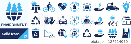 環境に関するシルエットアイコンセット 127314050