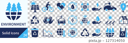 環境に関するシルエットアイコンセット 127314050