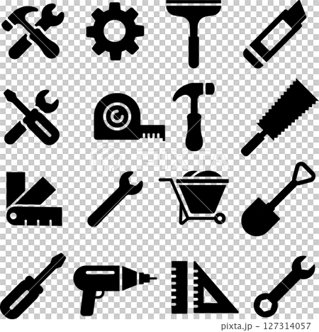 單色工具輪廓圖示集 127314057