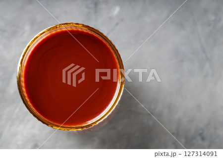Cocoa Drink in Glass on Concrete Surface, Hot Chocolate Drink Concept, Top View, Copy Space Cocoa Drink in Glass on Concrete Surface, Hot Chocolate Drink Concept, Top View, Copy Space 127314091