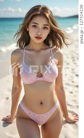 水着の若い女性 水着の若い女性 127314130