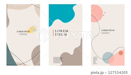 抽象的な背景デザイン3種セット(ベクター素材) 抽象的な背景デザイン3種セット(ベクター素材) 127314205