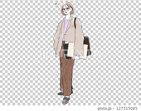 街中で待ち合わせをする女性 127315085