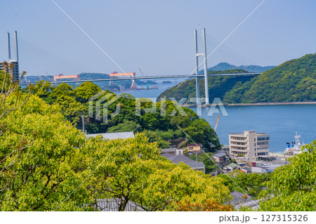 (長崎県)グラバー園から見る女神大橋 (長崎県)グラバー園から見る女神大橋 127315326