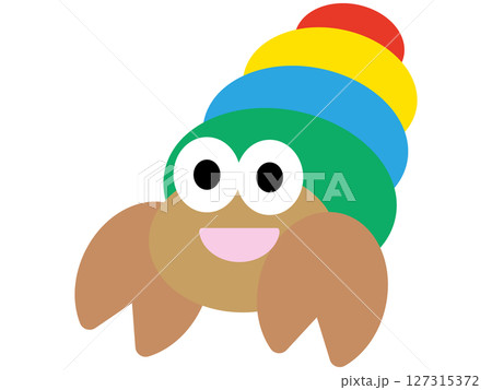 夏の海の砂浜にピッタリのやどかりくん 夏の海の砂浜にピッタリのやどかりくん 127315372