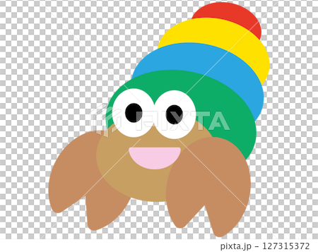 夏の海の砂浜にピッタリのやどかりくん 夏の海の砂浜にピッタリのやどかりくん 127315372