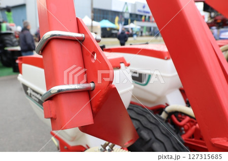Closeup of a component of agricultural machinery for farming and crop production 127315685