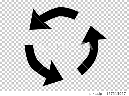 Simple arrow symbol for recycling and reuse Simple arrow symbol for recycling and reuse 127315967