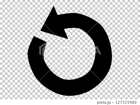 Simple arrow symbol for recycling and reuse Simple arrow symbol for recycling and reuse 127315980