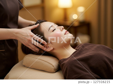 ヘッドスパで極上の癒し　肩こり・首こり解消に 127316215