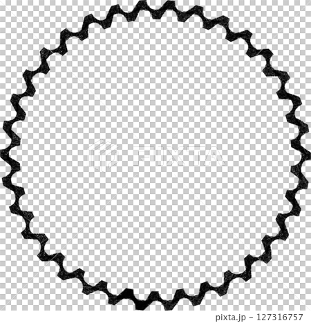 Black uneven wavy line circular frame Black uneven wavy line circular frame 127316757