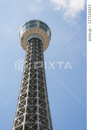 Yokohama, Japan - 05 June 2025 : Yokohama Marine Tower near Tokyo, Japan, which was filmed on a clear afternoon in early summer 127316823