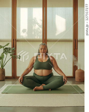 plus-size people working out and older adults exercising.  127317277