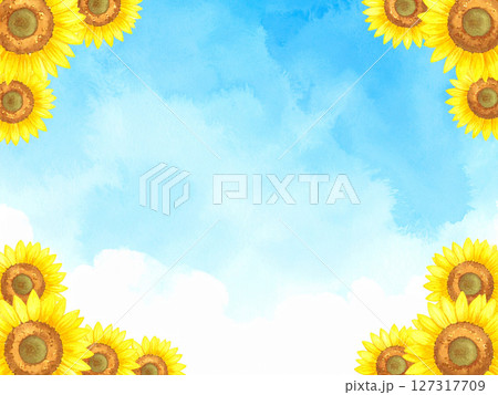 向日葵　青空　コピースペース 127317709