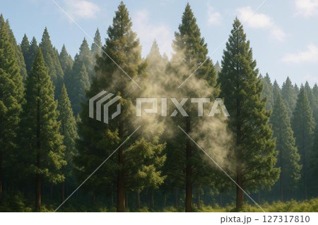 杉林・スギ花粉イメージ 杉林・スギ花粉イメージ 127317810