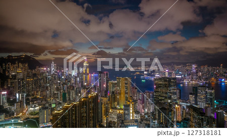 June 10 2025 Vibrant Aerial View of Hong Kong During Twilight June 10 2025 Vibrant Aerial View of Hong Kong During Twilight 127318181