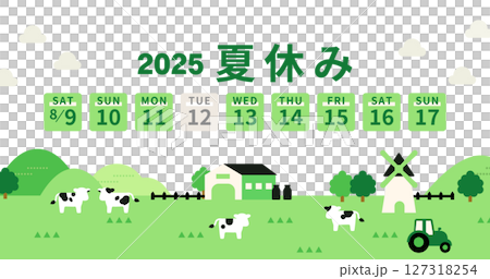 2025 summer vacation schedule and ranch background illustration 2025 summer vacation schedule and ranch background illustration 127318254
