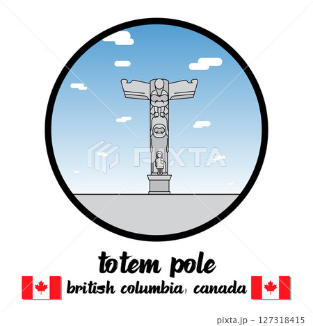 Circle Icon Totem Pole. Vector Illustration 127318415